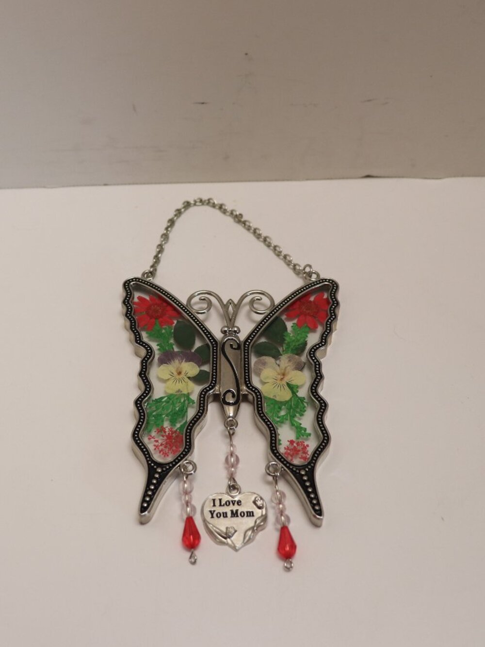 KY&Bosam Butterfly Suncatchers I Love You Mom-Sta Glass Butterfly Sun Preowned